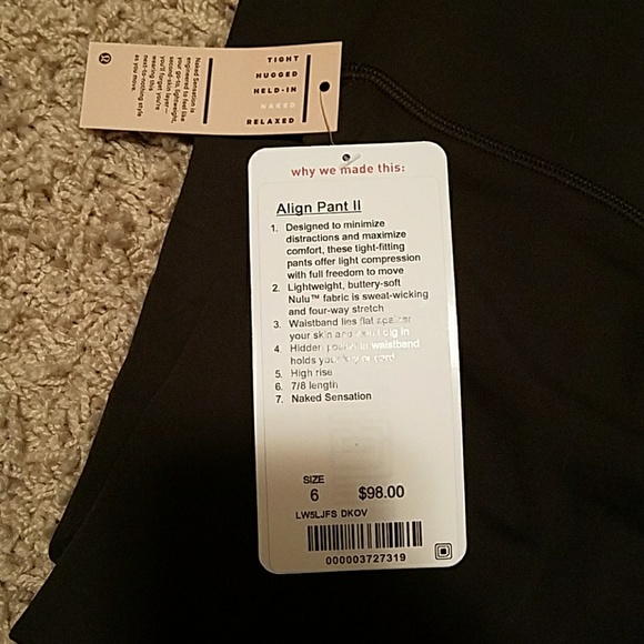 NWT Lululemon Align pants - Picture 2 of 3